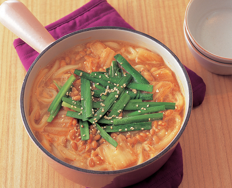 納豆キムチうどん鍋